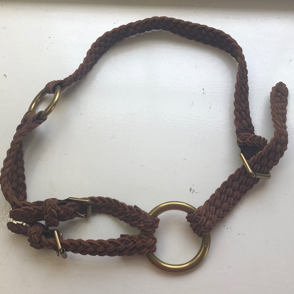 Ralph Lauren brown braided harness belt